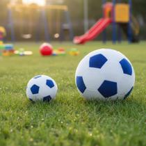 Bola De Futebol De Pelúcia 12cm E 20cm Azul Escuro