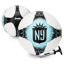 Bola de futebol Franklin Sports NWSL NJ/NY Gotham tamanho 5 com bomba