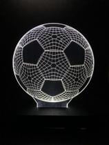 Bola De Futebol, Luminaria Acrilico Led 3d,16 Cores+controle, Decoração - Avelar Criações