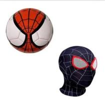 Bola de futebol + Mascara Infantil Homem Aranha-Pr - SMACTUDO