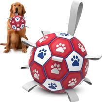 Bola de futebol para cães Diman para cães extra grandes com alças de 23 cm
