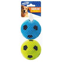 Bola de futebol para cães Dog Toy Nerf com Interactive Crunch, 3 polegadas, pacote com 2