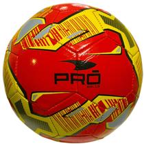 Bola De Futebol Pro Balls Vermelho com Amarelo - Tamanho 5