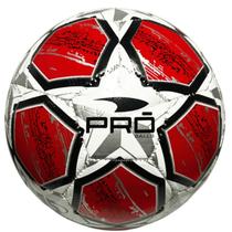 Bola De Futebol Pro Balls Vermelho com Branco - Tamanho 5