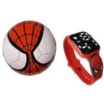 Bola de futebol + Relogio digital Infantil Homem Aranha
