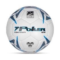 Bola de Futebol Society Poker Pro Hybrid Reto Branco/azul