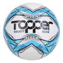 Bola de Futebol Society Slick Azul e Branco 5162 - Topper