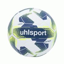 Bola de futebol society uhlsport - attack - branco, marinho e amarelo