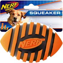 Bola de Futebol Spiral Squeak para Cães Nerf Dog