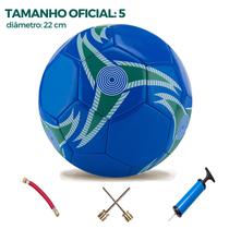 Bola de Futebol Tamanho 5 Capotão + Bomba De Ar E Bico Bola De Quadra Campo - Bogu By Siss