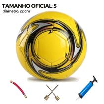 Bola de Futebol Tamanho 5 Capotão + Bomba De Ar E Bico Bola De Quadra Campo - Bogu By Siss