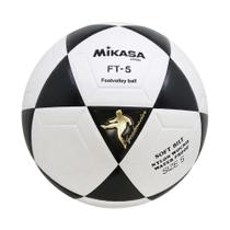 Bola de Futevôlei Mikasa FT-5 Tamanho 5 Preto e Branco