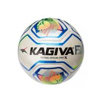 Bola De Futsal Oficial F5 Brasil Pró X Kagiva Cor Bca / Amr Neon / Verm Neon