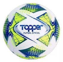 Bola De Futsal Slick 22 Cor Branco/Amarelo Neon/Azul Topper