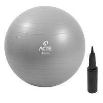 Bola De Ginástica Pilates Antiestouro Com Bomba 45cm Cinza - Nautika