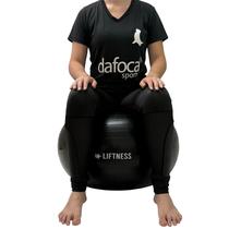 Bola de Ginástica Pilates Fisioterapia Pélvica 65cm Preto Liftness Dafoca Sports