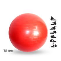 Bola de ginástica vermelha com 75cm para yoga e pilates - DASSHAUS Fitness Esportes Pilates Bola Suiça Bola