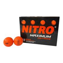 Bola de Golfe Nitro NMD12OBXC Distância Máxima Pacote com 12 Unidades Laranja