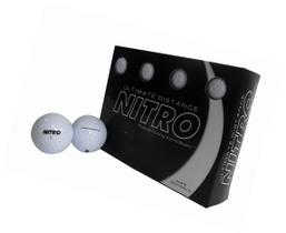 Bola de golfe Nitro Ultimate Distance White, pacote com 12