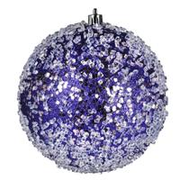 Bola de Granizo Violet Brillante de Adorno Vickerman 12 cm Plástico Bola de Granizo Violet Brillante de Adorno Vickerman 12 cm Plástico
