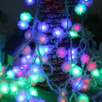 Bola de Luz de Guirlanda de Veludo com Espinhos de Dente-de-Leão - Decoração de Natal