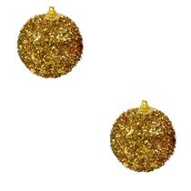 Bola de Natal 10 cm 2 PEÇAS Relevo Festao - DOURADA Bola de Natal 10 cm 2 PEÇAS Relevo Festao - DOURADA