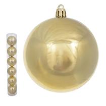 Bola de Natal 10cm 6 Unidades Ouro Perolado