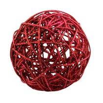 Bola De Natal 15Cm Vermelho Rattan 1 Unidade Cromus