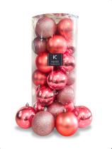 Bola De Natal 24 Un Grande 8cm Mista Glitter Luxo Decoração