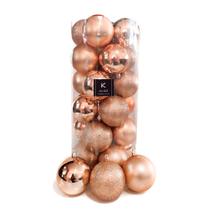 Bola de Natal 24 Un Vermelha Grande 8cm Mista Glitter Luxo