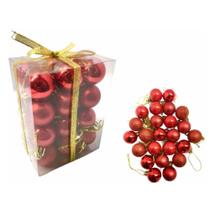 Bola De Natal 24 Unidades Vermelhas 3 cm Decoracao De Natal Bolinhas Festa Natal