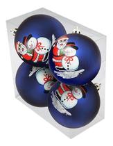 Bola De Natal - 4 Un 8cm - Papai Noel E Neve Várias Cores Bola De Natal - 4 Un 8cm - Papai Noel E Neve Várias Cores