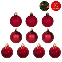 Bola de Natal 6 cm 10 Peças Ornamentos para Decoração de Árvore