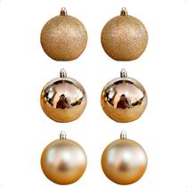 Bola de Natal 6 Unidades Grande 8cm Mista Glitter Luxo