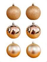 Bola de Natal 6 Unidades Grande 8cm Mista Glitter Luxo