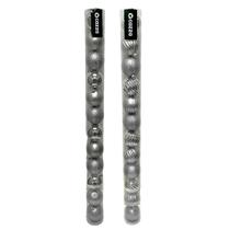 Bola de Natal 6cm Prata 12 Peças Tubo Cazza Bola de Natal 6cm Prata 12 Peças Tubo Cazza