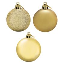 Bola de Natal 8 cm Prata/Dourado/Vermelho com 6 - Yangzi