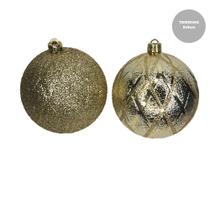 Bola de Natal 8cm Losango Ouro 6und Cromus