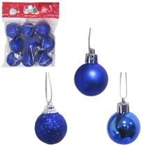 Bola De Natal Azul Brilho/fosco/glitter N3 Pacote Com 27 Pcs- NATALKASA