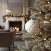 Bola De Natal Branca Decoração Estrela 10cm 3 Unidades Bola De Natal Branca Decoração Estrela 10cm 3 Unidades