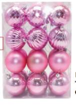 Bola de Natal Caixa com 24 bolas ROSA - Fertin