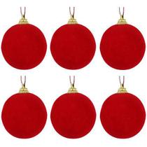 Bola De Natal Camurça Com 6 Peças 5cm De Na Solapa