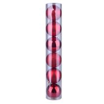 Bola de Natal Cazza Vermelha 6 Unidades 8cm