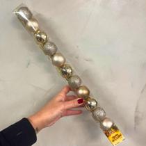 Bola de natal champagne 4 cm 12 peças