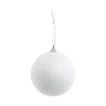 Bola De Natal Com Glitter Branco 10Cm Jg 4 Unid 1015709