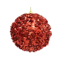 Bola de natal craquelada 10 cm vermelho unidade Bola de natal craquelada 10 cm vermelho unidade