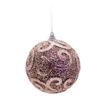 Bola de Natal de Glitter com Caracois Nude 10cm (Bolas) - 4 Peças - Cromus