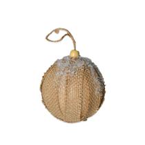 Bola de Natal Decorada - Bege - 12cm - 2 unidades - Rizzo