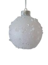Bola de Natal Decorada Glitter Gelo Branco 10 Cm 3 Unidades - Tok da Casa