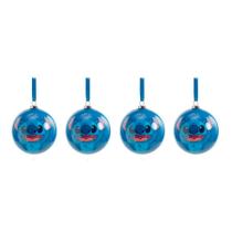 Bola de Natal Decorada - Stitch - 8cm - 4 unidades - Cromus - Rizzo